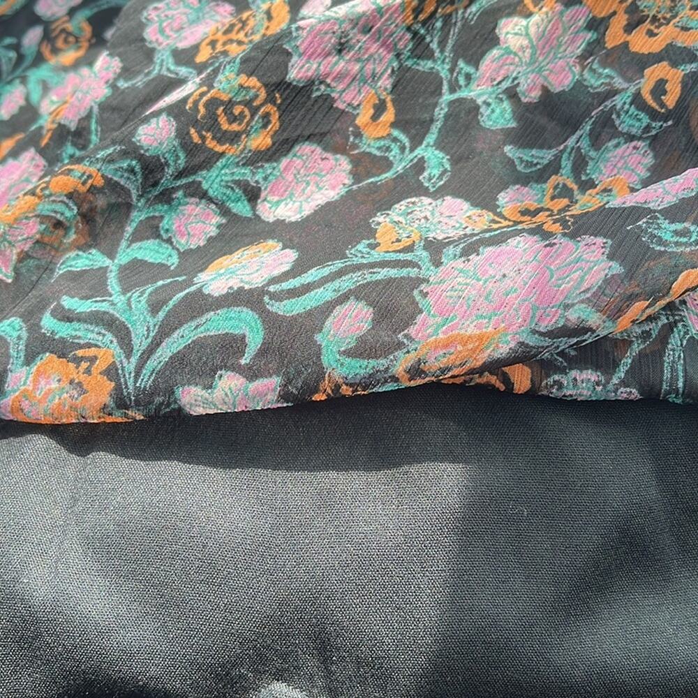 Free People FP See It Through Floral Boho Lined Dress Black Size M - Picture 5 of 5